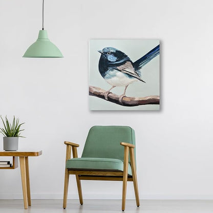 JolyWell Hand-Painted Bathroom bird wall artt, Sparrow canvas Wall Picture - Image 6