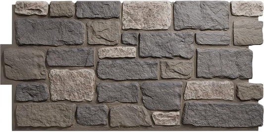 EverStone Cobblestone Faux Stone Panel, Midnight Granite Color by EkenaMillwork