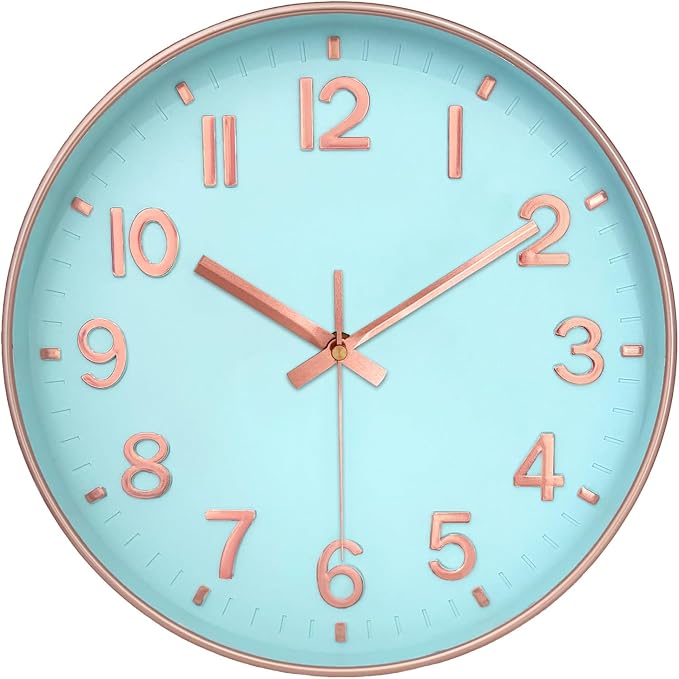 Modern Wall Clock, 10 Inch Digital Wall Clocks Battery Operated, Round Non by MABPEDO