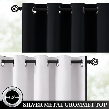 Yakamok 100% Blackout Curtain Panels 63 inches Cold and Light Blocking Drapes - Image 2