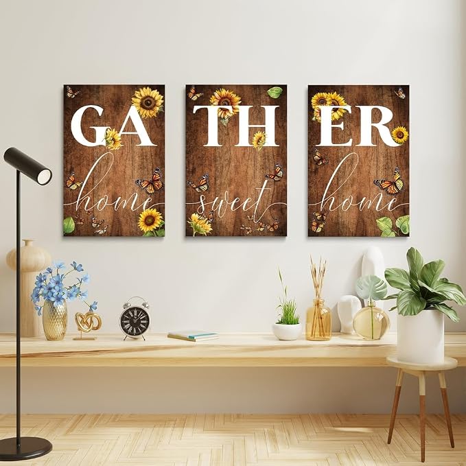 GUBIYU Gather Signs for Home Decor Gather Wall Decor for Dining Room Home Sweet - Image 3
