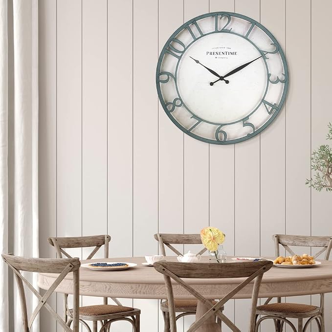 Presentime & Co 21" Farmhouse Series Wall Clock, Vintage Style, Retro Clock - Image 6