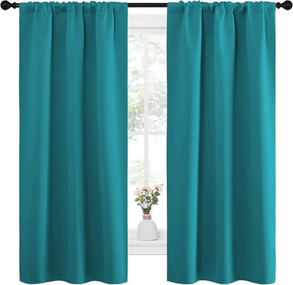 NICETOWN Peacock Blue Blackout Curtains Panels - Image 2