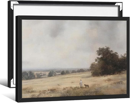 Jesus and Lamb the Lord is My Shepherd Wall Art Jesus Christian Poster 12X16 by rumlud