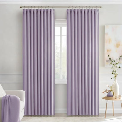 MIULEE Lilac Back Tab Blackout Curtains 90 Inches Long 2 Panels Set - Image 9
