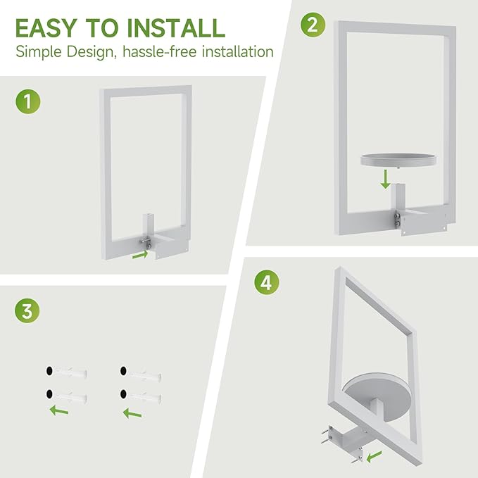 Picture Frame Wall Plant Holder, Metal Window Plant Shelves Plant Holder for Indoor Plants, Hanging Wall Planters Wall-Mounted Plant for Home, Office, and Garden (White, 2PCS)