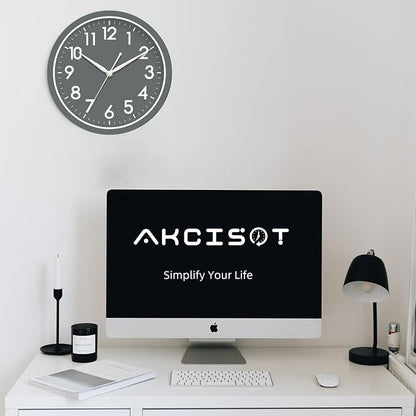 AKCISOT Wall Clock Bathroom 10 Inch Analog Small Wall Clocks Battery Operated - Image 4