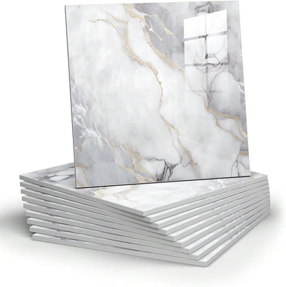 Chejiaye 22pcs Marble Peel and Stick Backsplash Surface Waterproof Wall Panels - Image 10