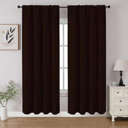 CUCRAF Blackout Curtains 72 inch Length 2 Panels Set, Rod Pocket Room Darkening by CUCRAF