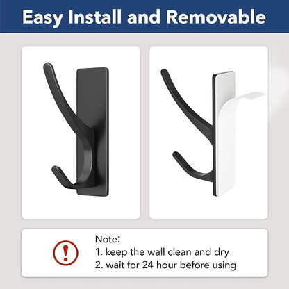 pickpiff 10 Pack Matt Black Self Adhesive Coat Hooks - Image 4