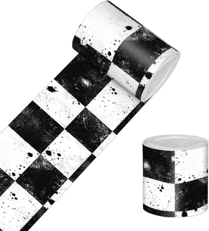 HOMETITUTE Wallpaper Border Peel and Stick Wall Border 4x196 Inch Grunge Black by HOMETITUTE