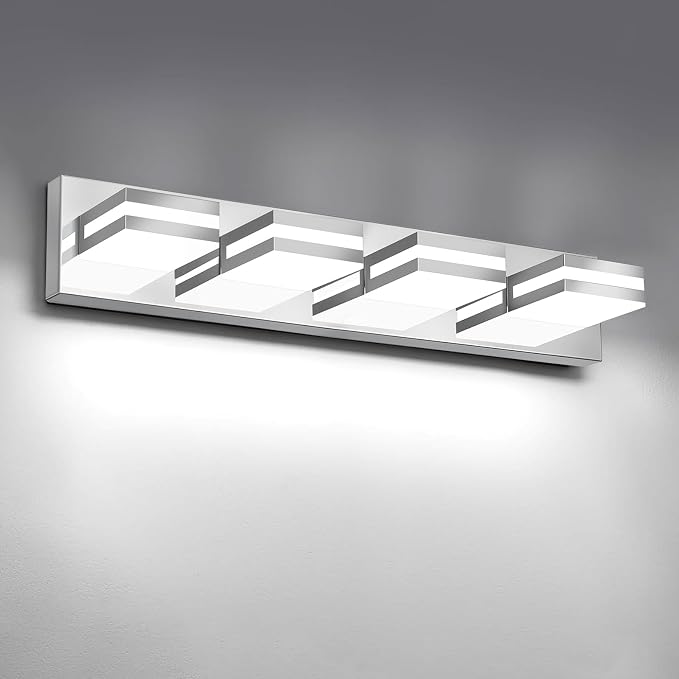 IZORRO LED Modern Bathroom Lights Fixtures, Chrome Acrylic Wall Lighting by IZORRO