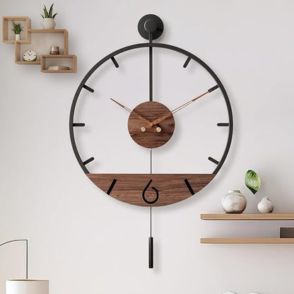 Pytha Sight 34.6×24 Inch Large Modern Decorative Pendulum Wall Clock, Big Metal - Image 6