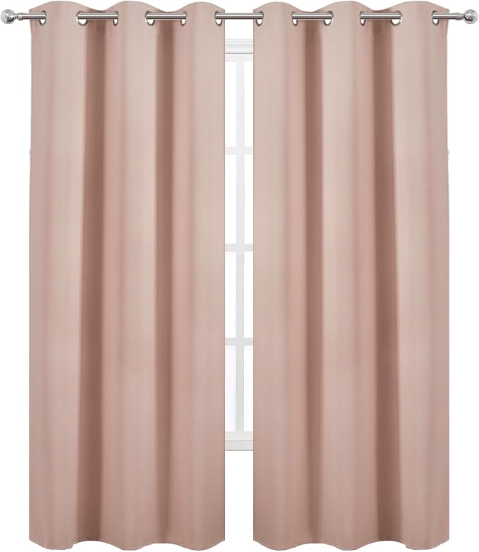 LEMOMO Blush Thermal Blackout Curtains/42 x 84 Inch/Set of 2 Panels Room - Image 2