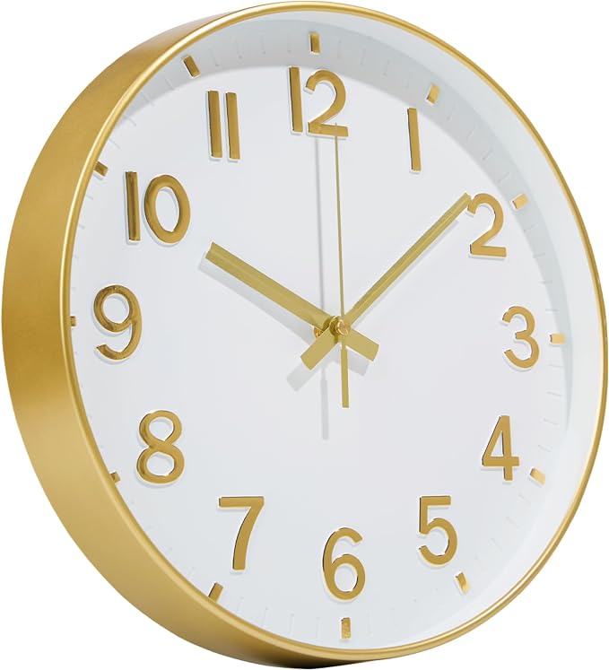 Modern Wall Clock, 10 Inch Digital Wall Clocks Battery Operated, Round Non by MABPEDO
