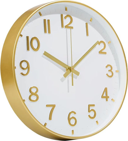 Modern Wall Clock, 10 Inch Digital Wall Clocks Battery Operated, Round Non by MABPEDO