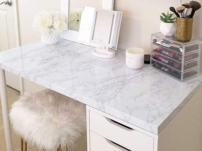 practicalWs Marble Wallpaper Granite White and Gray Wall Paper Roll 35.4" x - Image 3