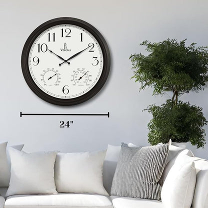 24 inch Outdoor Clocks for Patio Large Waterproof - Image 2