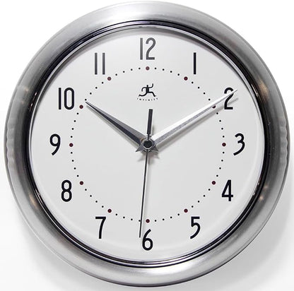 Infinity Instruments LTD. Retro 9 inch Silent Sweep Non-Ticking Mid Century by InfinityInstruments
