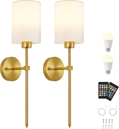 Battery Operated Wall Sconces Set of Two, Wireless Rechargeable Wall Light - Image 9