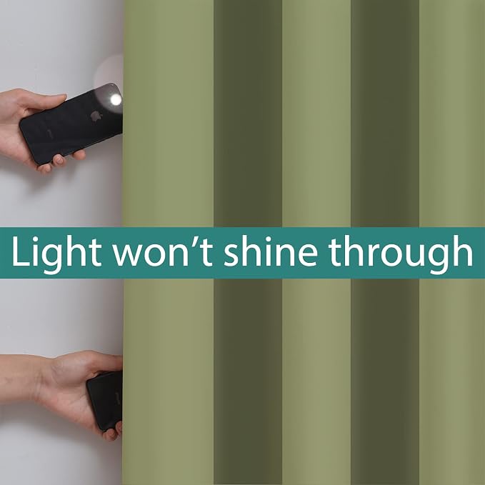 Yakamok 100% Blackout Curtains Energy Saving Thermal Insulated 2 Thick Layers - Image 3