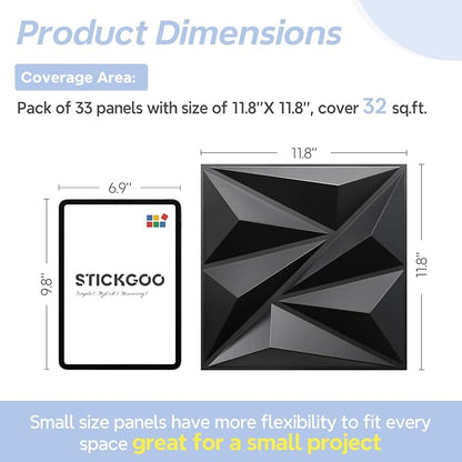 STICKGOO 3D Wall Panels for Interior Wall Decor, 33 Pack - Image 6