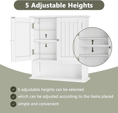 Smuxee White Bathroom Cabinet Wall Mounted, Small Bathroom Medicine Cabinet - Image 4