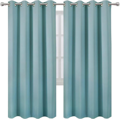 LEMOMO Stone Blue Thermal Blackout Curtains/52 x 72 Inch/Set of 2 Panels Room - Image 2