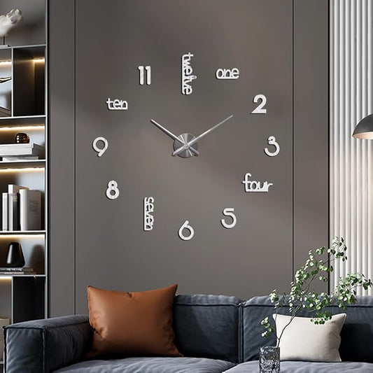 Large Modern Art Deco Wall Clock Silent Acrylic Unique Decorative Wall Clocks - Image 2