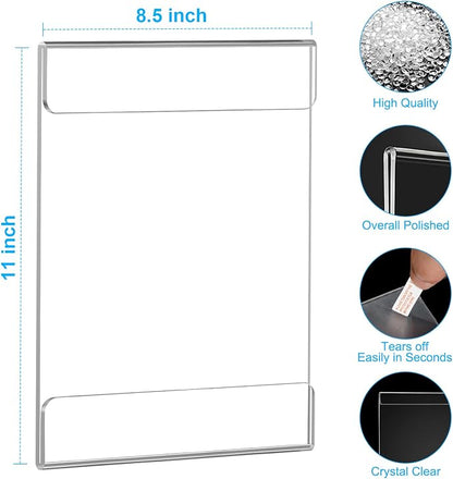 EHWINE 3 Pack 8.5 x 11 Wall Mount Acrylic Sign Holder, Wall Signs Photo Menu - Image 3
