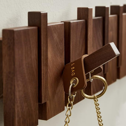 QUELLANCE Wooden Coat Hooks Wall Mounted, Coat Rack Hanger Wall Mount - Image 7