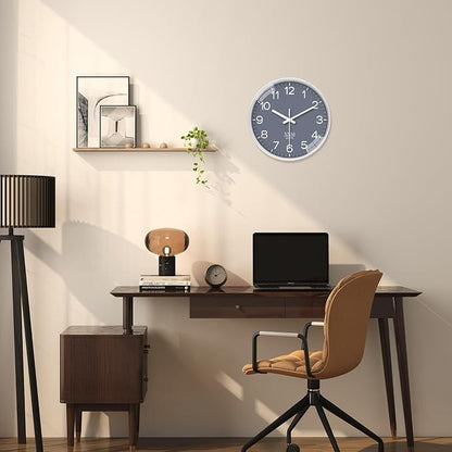 XNM 12 Inch Grey Modern Minimalist Wall Clocks Battery Operated Silent Non - Image 6