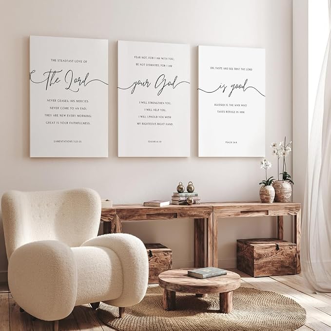 GUBIYU Black and White Christian Canvas Wall Art - Image 5