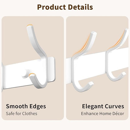 GWAAZXGZ White Coat Rack Wall Mount - Image 5