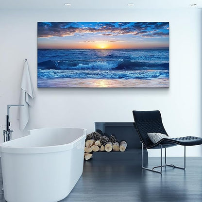 Wapluam Large Canvas Wall Art For Office Farmhouse Living Room Ocean Beach Wall - Image 5