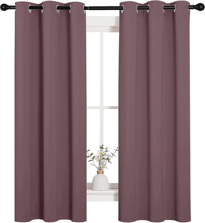 NICETOWN Bedroom Curtain Panels Blackout Draperies, 1 Pair, 34 by 63 inches - Image 2