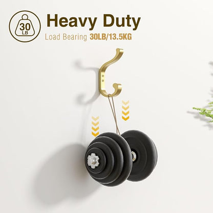 Gold Wall Hooks for Hanging Coats: Metal Mount - Image 5