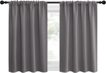NICETOWN Short Curtains, Home Decoration Thermal Insulated Rod Pocket Blackout - Image 2