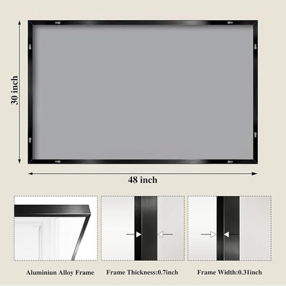 Koonmi Black Mirrors for Wall, 30x48 Inch Bathroom Mirror, Rectangular Wall - Image 2