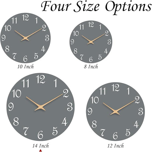 Roymnie Wall Clock 14 Inch, Modern Wall Clocks Battery Operated, Silent Non - Image 2