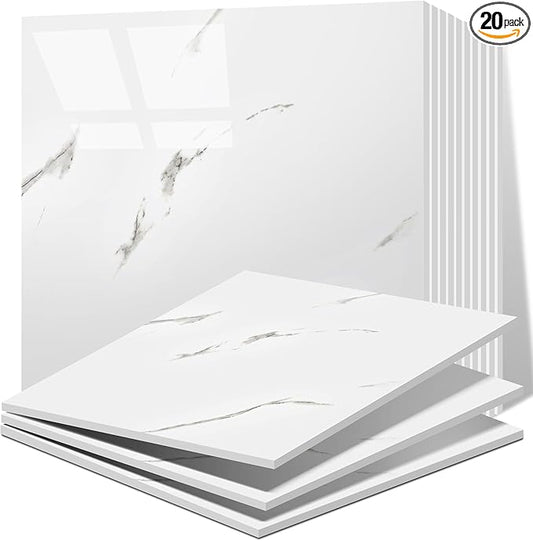 Vieshful 20pcs Peel and Stick Backsplash Tile，12"x12" Self Adhesive Marble Tile by Vieshful
