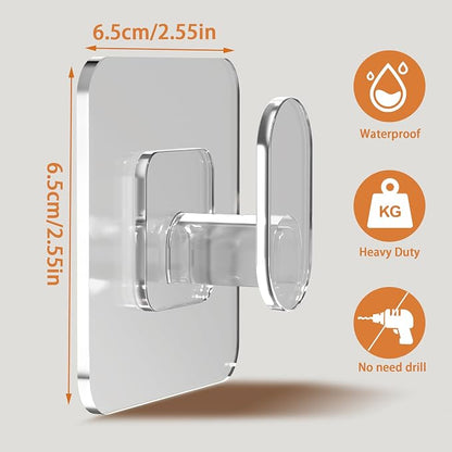 DELITON Clear Cute Storage Hooks, 10 Packs, Adhesion - Image 4