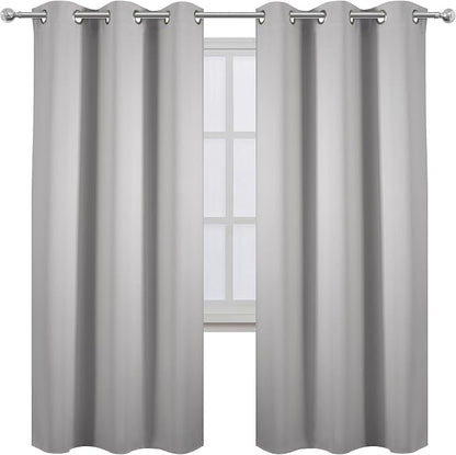 LEMOMO Light Grey Thermal Blackout Curtains/42 x 72 Inch/Set of 2 Panels Room - Image 2