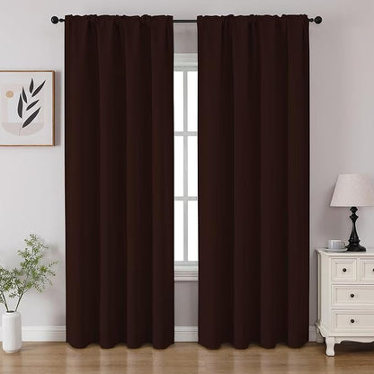 CUCRAF Blackout Curtains 90 inch Length 2 Panels Set, Rod Pocket Room Darkening by CUCRAF