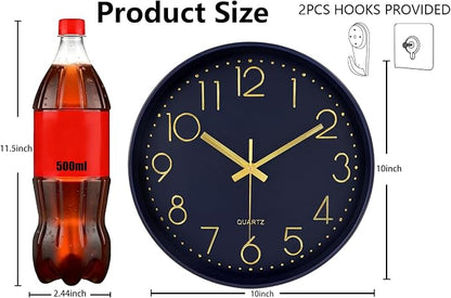 Wall Clock, Silent Wall Clocks Battery Operated 10 Inch- Modern Non Ticking - Image 3