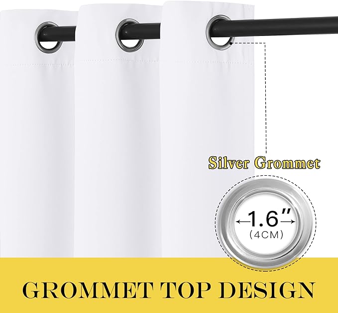 NICETOWN White Room Darkening Bedroom Curtain 84 inches Length - Image 3