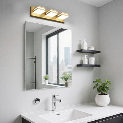 IZORRO LED Modern Bathroom Lights Fixtures, Brushed Glod Acrylic Wall Lighting - Image 6