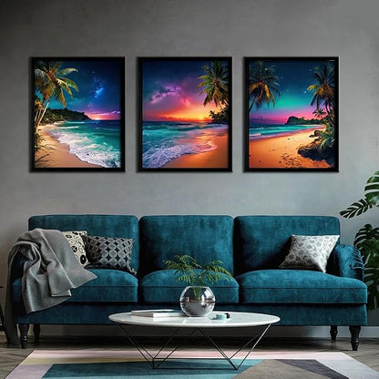 Beach Sunset Black Framed Wall Art - Image 7