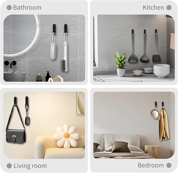 4PCS Foldable Wall Hooks, Flip Down Design - Image 6