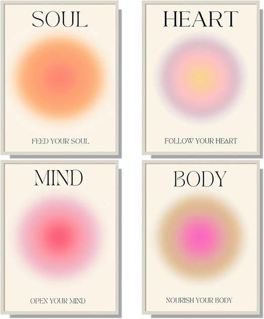 NCYEL 4 colorful abstract halo posters angel number positive energy by NCYEL